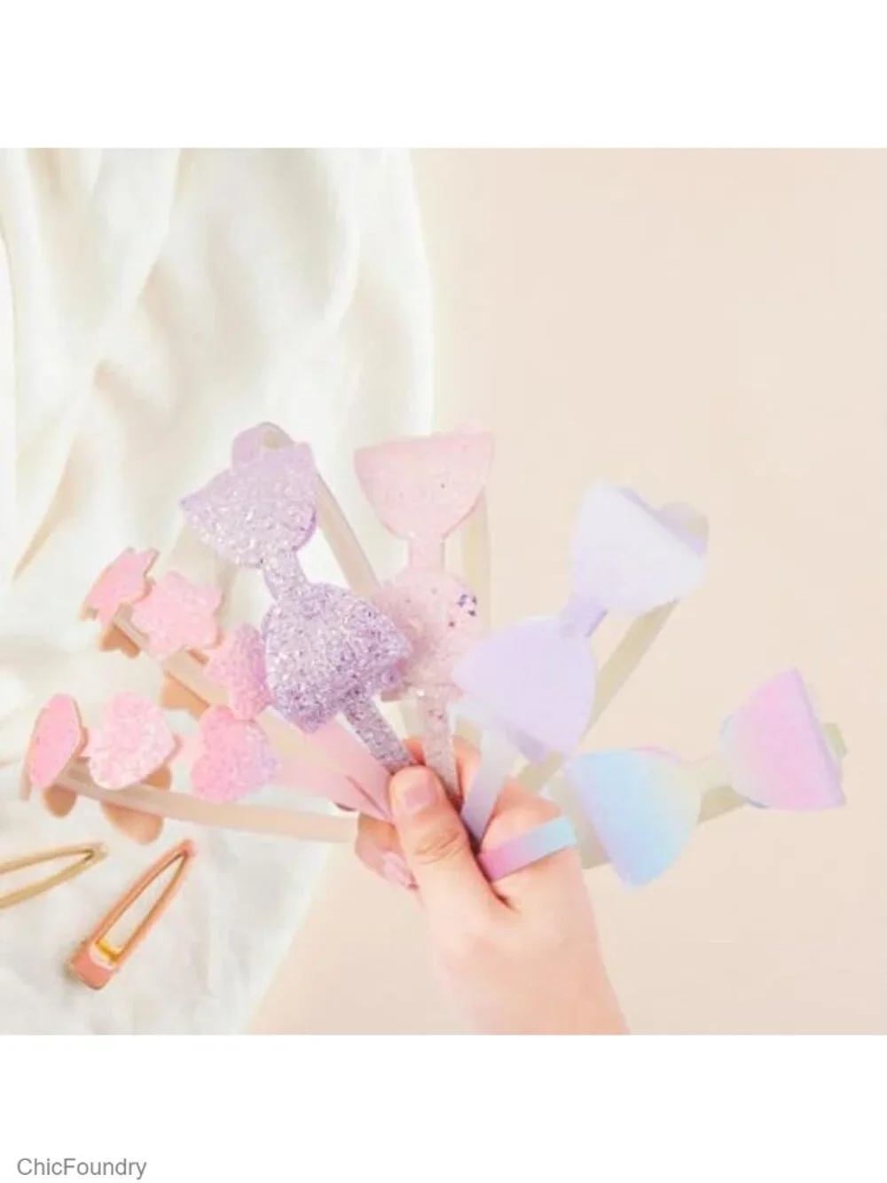 6 Pack Glitter Hair Headbands for Girls with Teeth